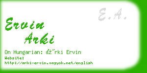 ervin arki business card